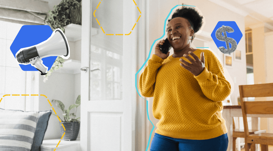 Pessoa utilizando o aplicativo para anunciar imóvel